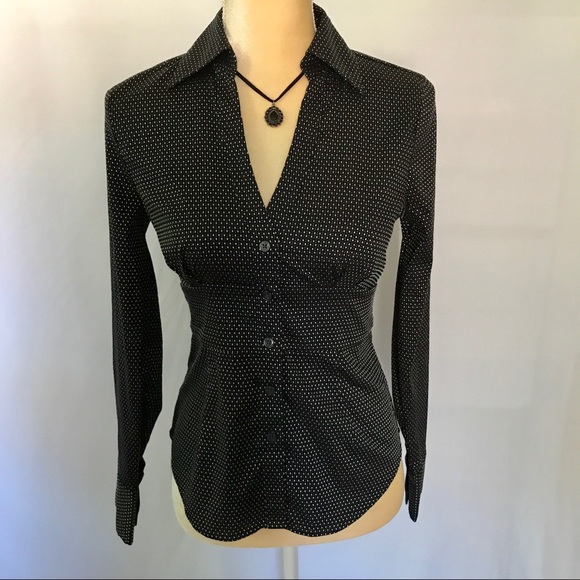 Express Tops - Express Button Down Long Sleeve Blouse